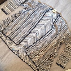 Woven blanket cardigan